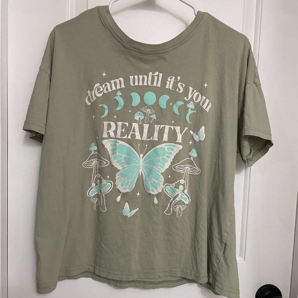 Faded Rose dream until it’s your reality light green shirt kids L